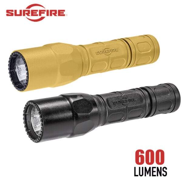 SureFire G2X Pro dual-output LED flashlight with Nitrolon polymer body and click tail switch