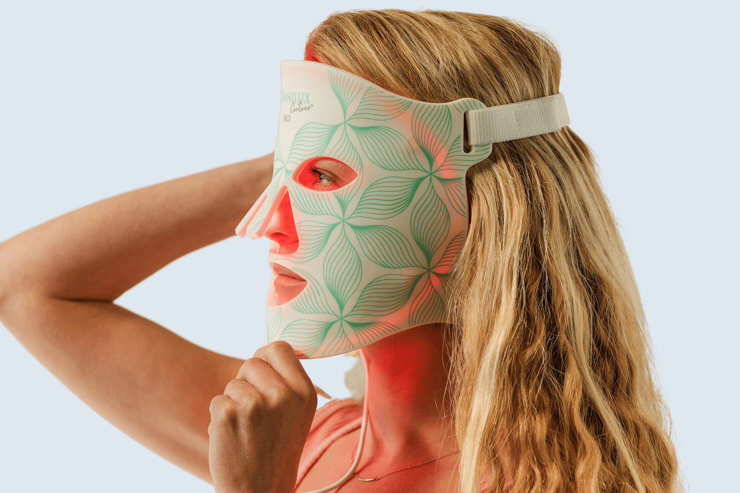 Omnilux Contour Face LED therapy mask displayed as a premium alternative to Wholifeco