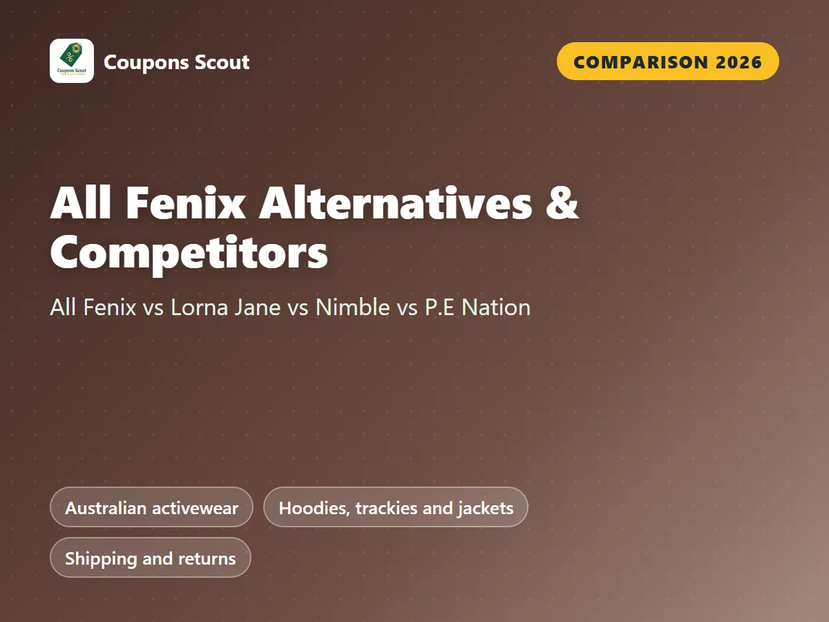 All Fenix vs Lorna Jane vs Nimble Activewear vs P.E Nation comparison cover for 2026 by Coupons Scout