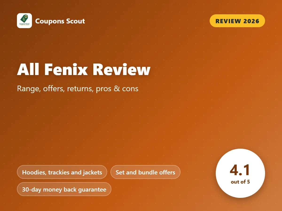 All Fenix review 2026 cover with score 4.1 out of 5 by Coupons Scout
