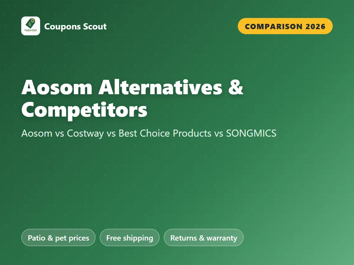 Aosom vs Costway vs Best Choice Products vs SONGMICS HOME comparison cover for 2026 by Coupons Scout