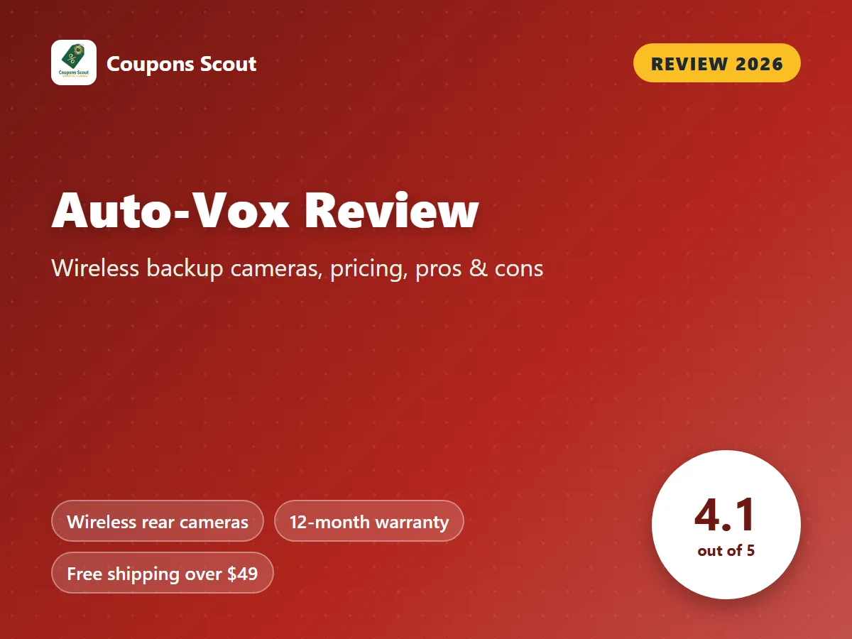 Auto-Vox review 2026 cover with score 4.1 out of 5 by Coupons Scout