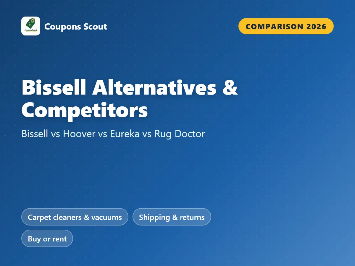 Bissell vs Hoover vs Eureka vs Rug Doctor floor care comparison cover for 2026 by Coupons Scout