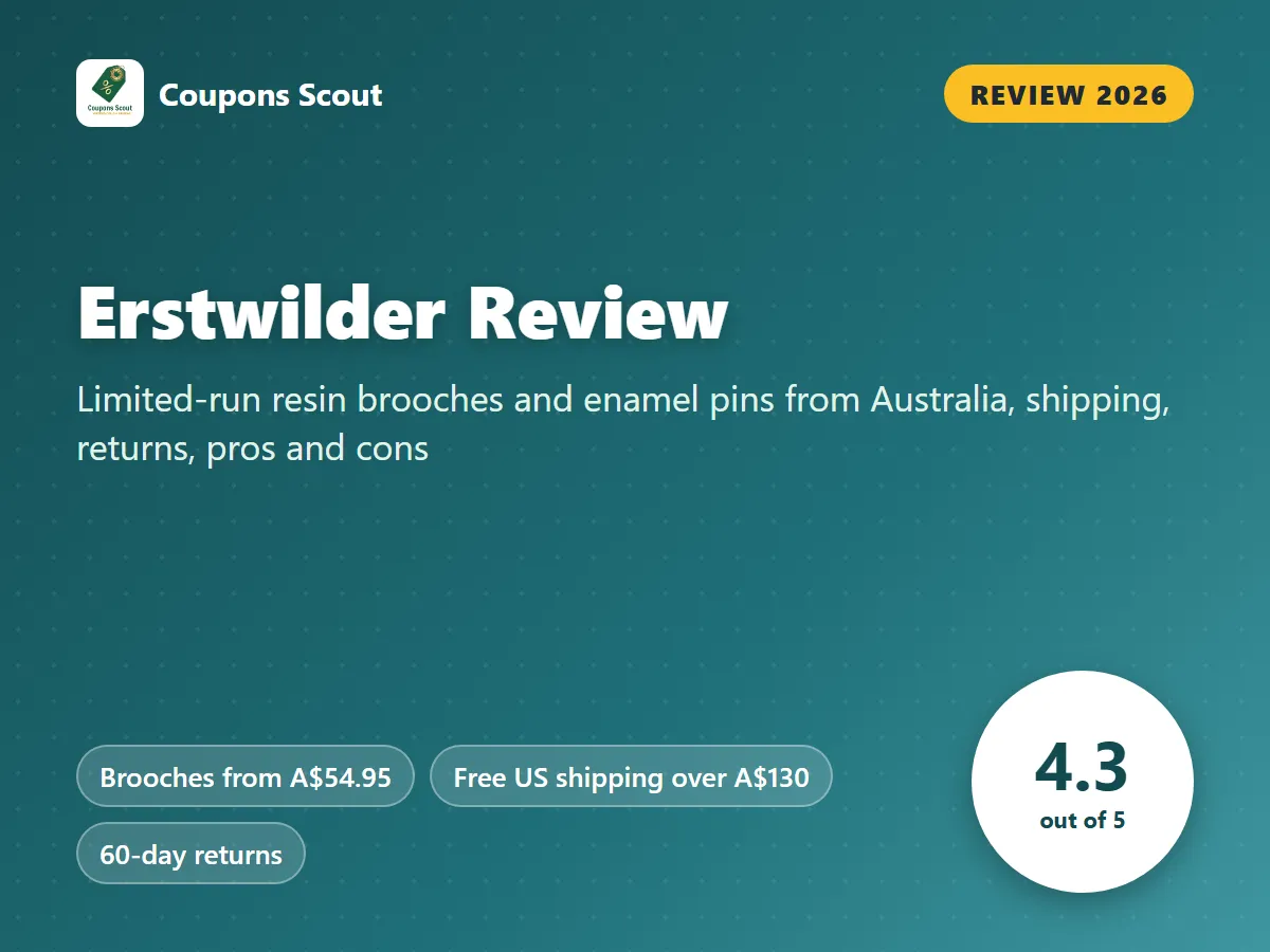 Erstwilder review 2026 cover with score 4.3 out of 5 by Coupons Scout