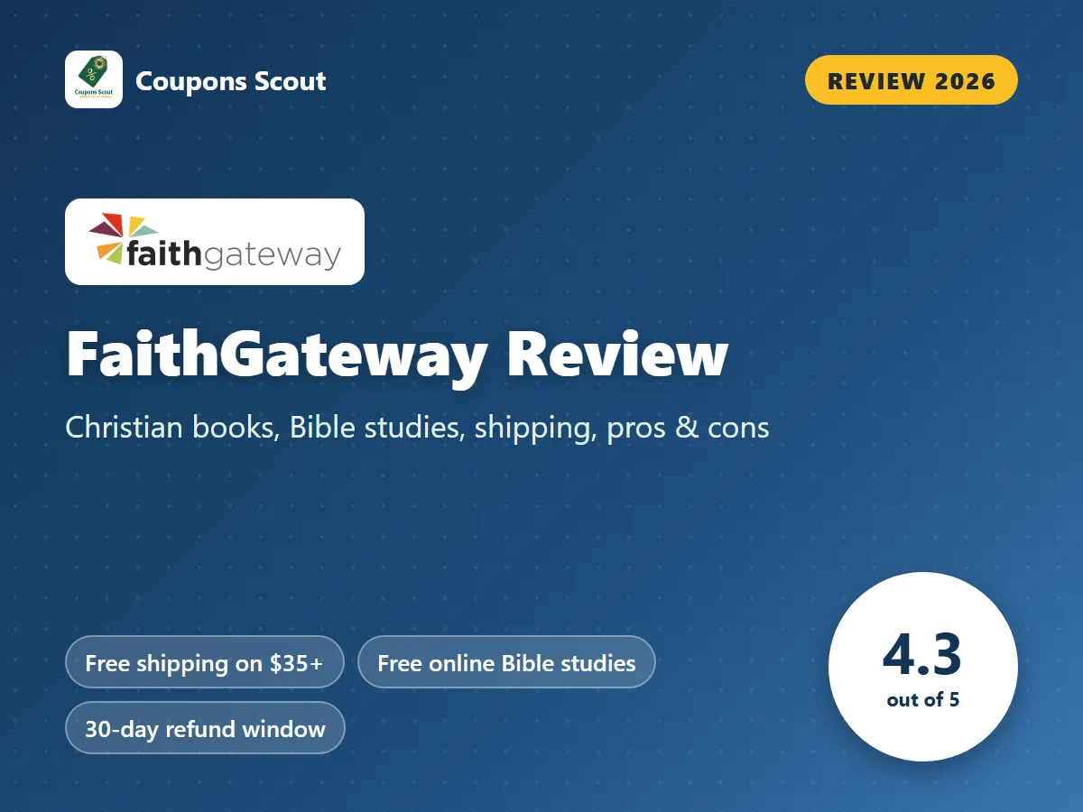 FaithGateway review 2026 cover with score 4.3 out of 5 by Coupons Scout