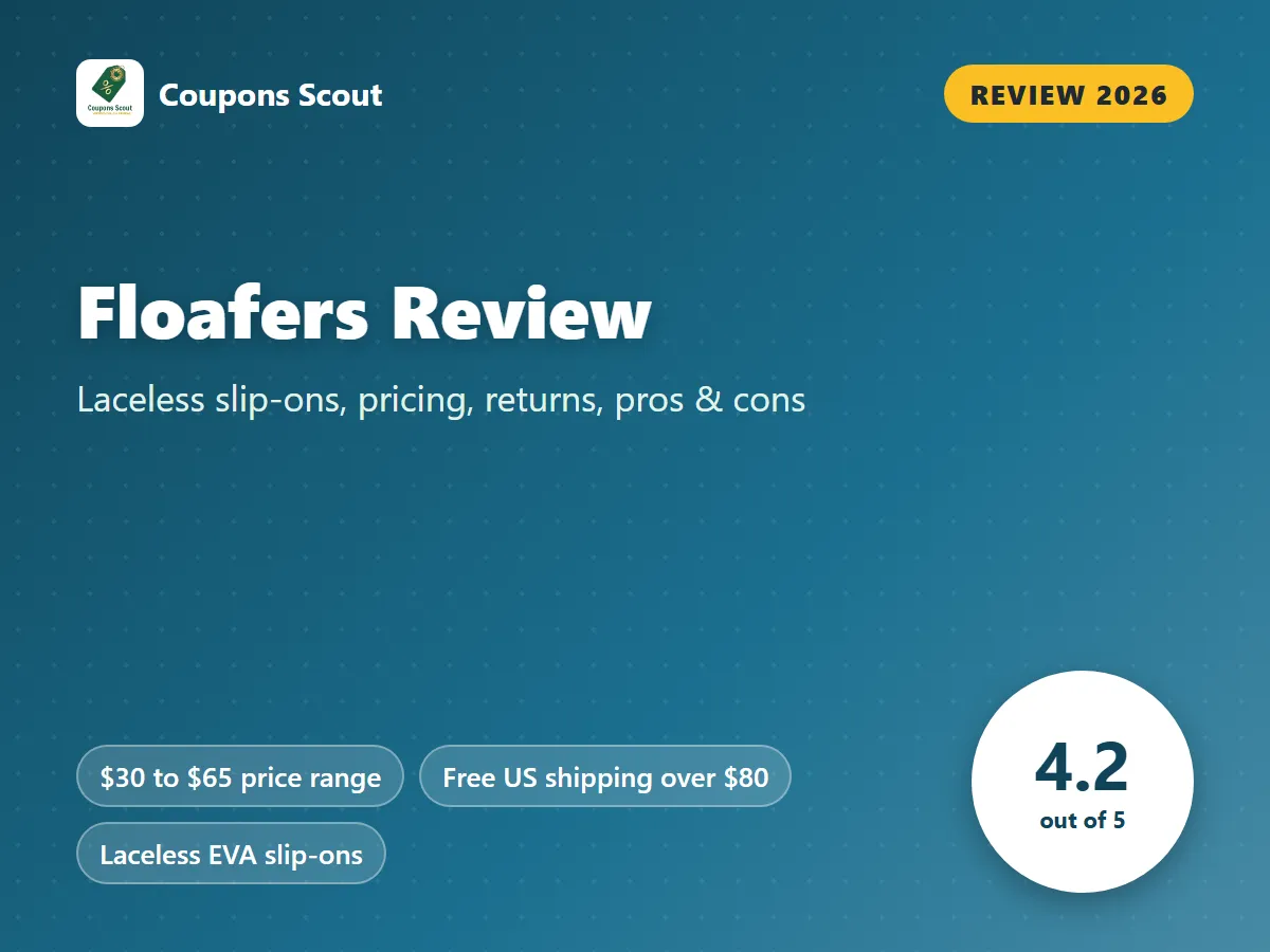 Floafers review 2026 cover with score 4.2 out of 5 by Coupons Scout