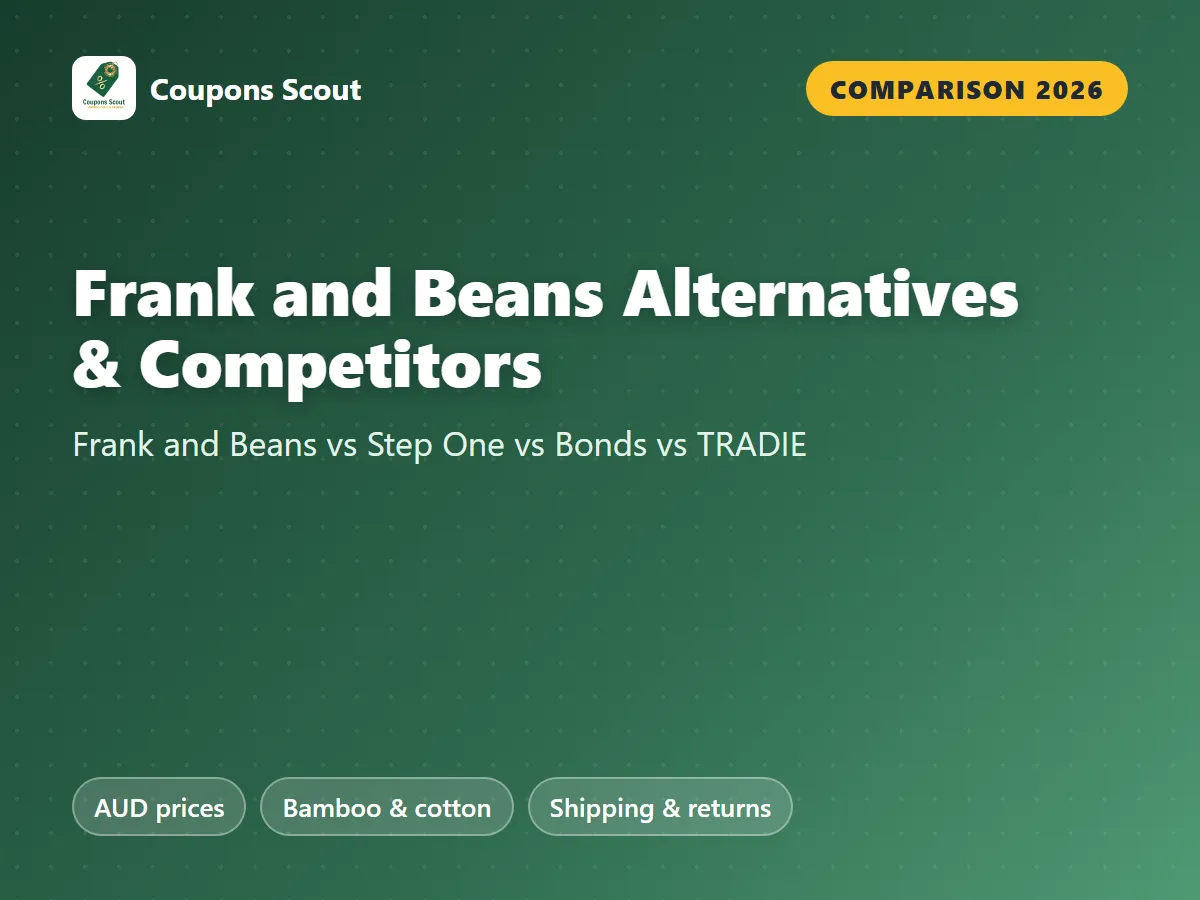 Frank and Beans vs Step One vs Bonds vs TRADIE men's underwear comparison cover for 2026 by Coupons Scout