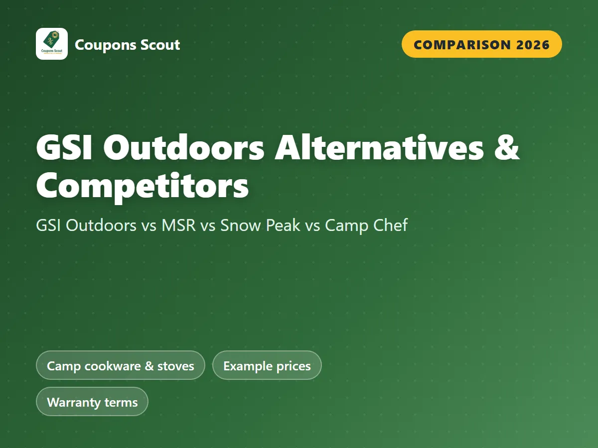 GSI Outdoors vs MSR vs Snow Peak vs Camp Chef camp cookware comparison cover for 2026 by Coupons Scout
