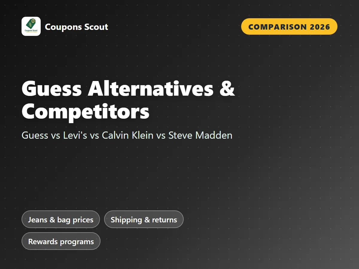 Guess vs Levi's vs Calvin Klein vs Steve Madden comparison cover for 2026 by Coupons Scout