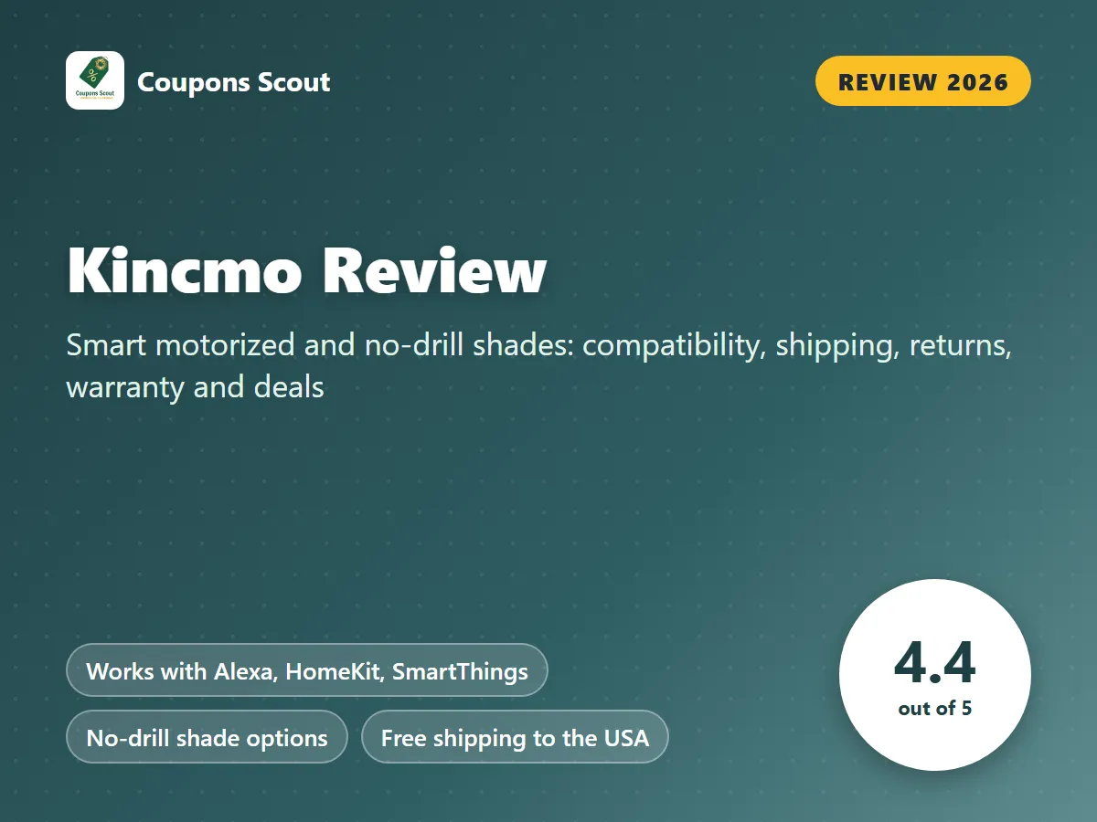 Kincmo review 2026 cover with score 4.4 out of 5 by Coupons Scout