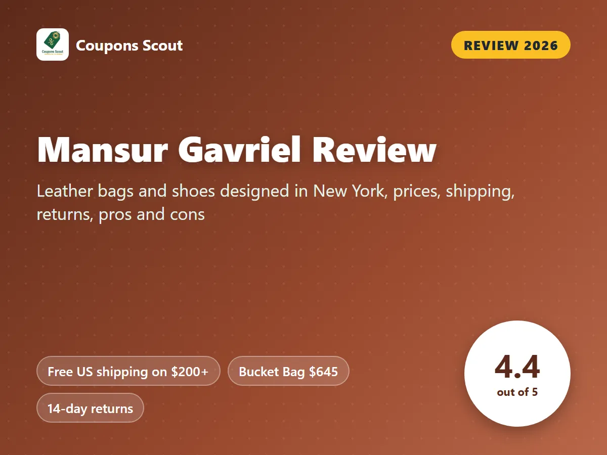 Mansur Gavriel review 2026 cover with score 4.4 out of 5 by Coupons Scout