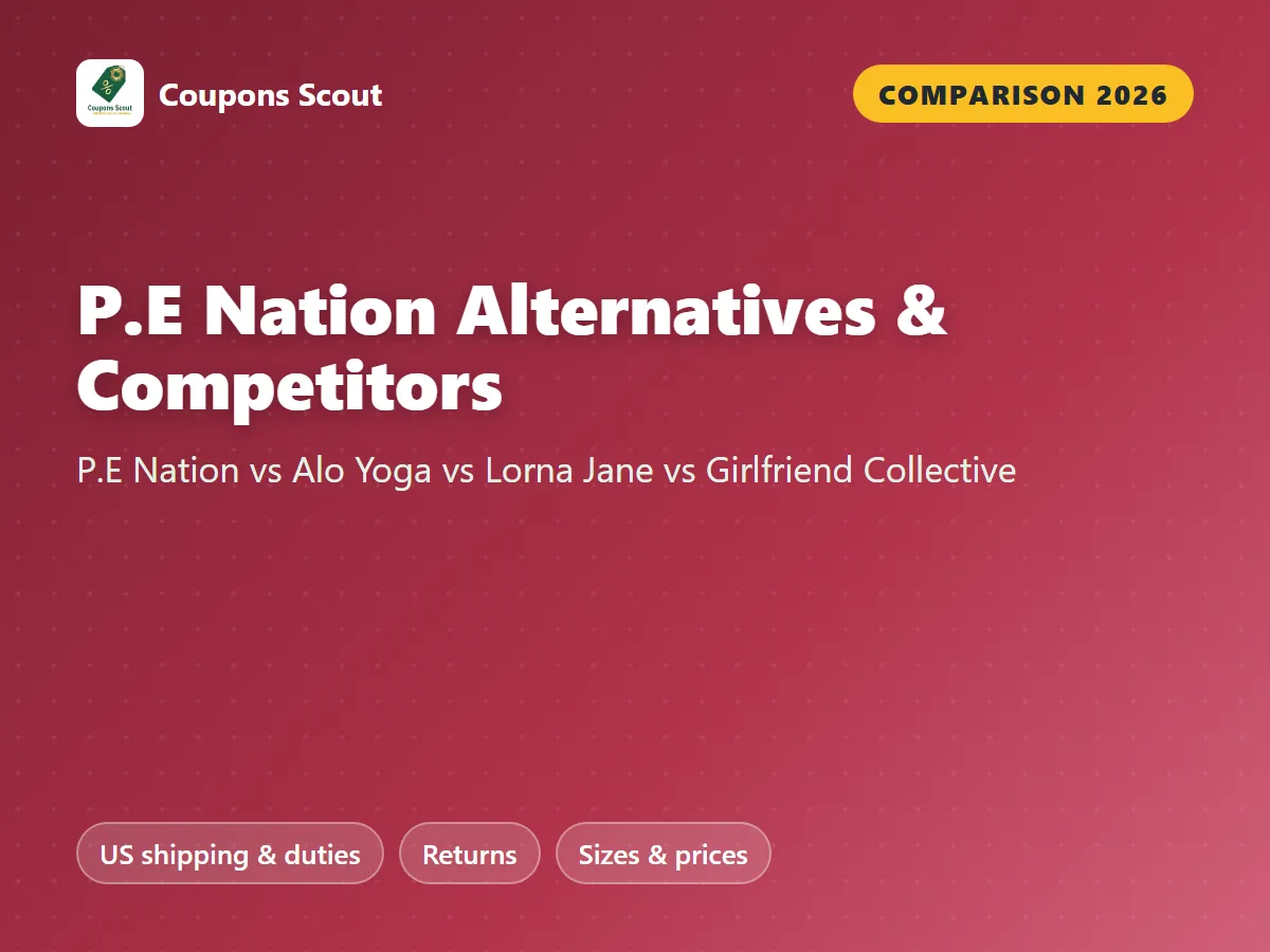 P.E Nation vs Alo Yoga vs Lorna Jane vs Girlfriend Collective comparison cover for 2026 by Coupons Scout
