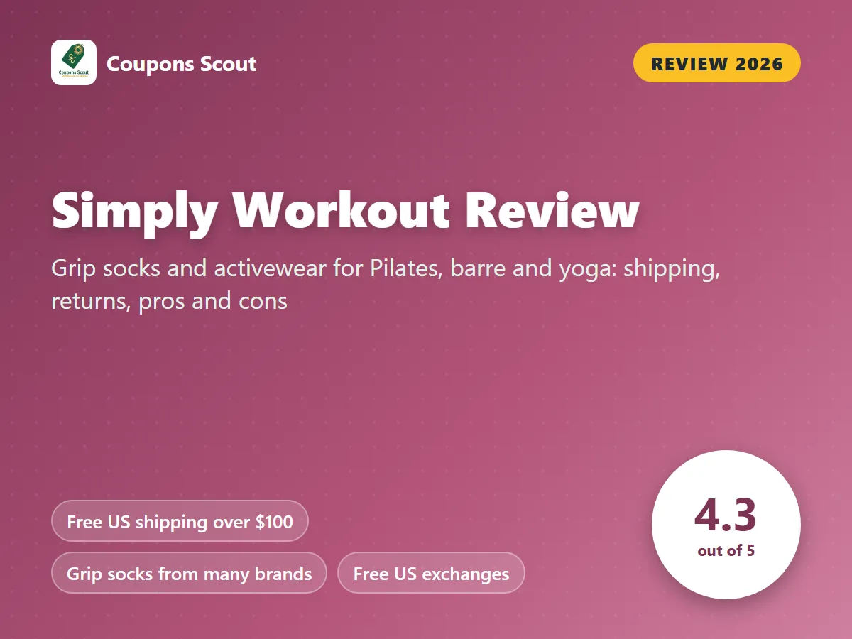 Simply Workout review 2026 cover with score 4.3 out of 5 by Coupons Scout
