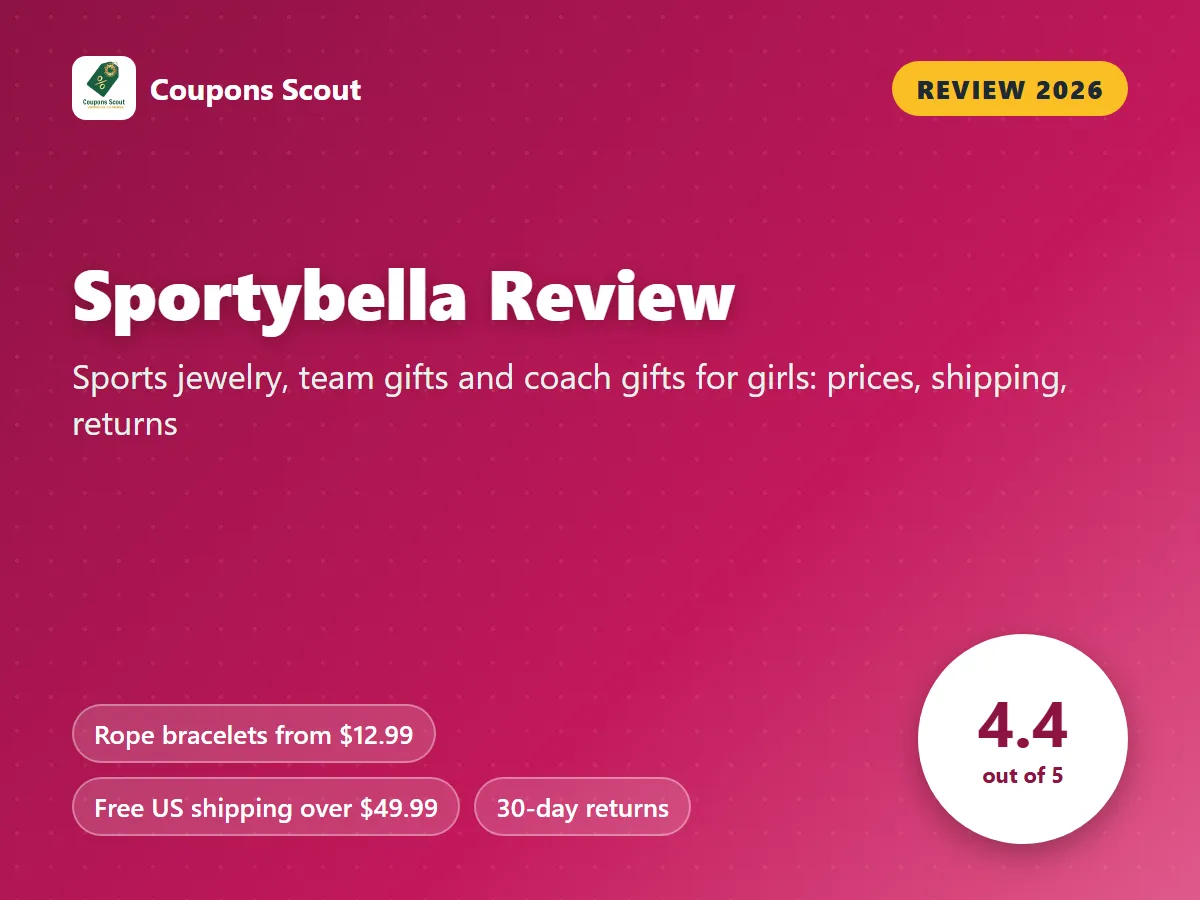 Sportybella review 2026 cover with score 4.4 out of 5 by Coupons Scout