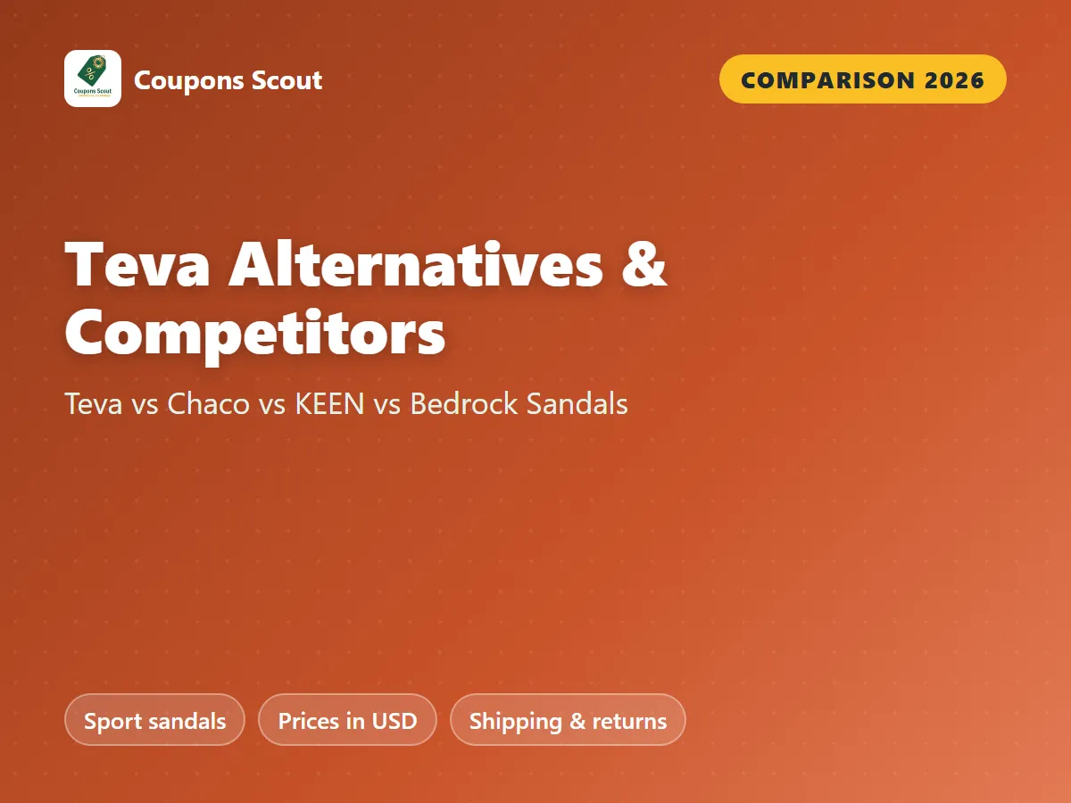 Teva vs Chaco vs KEEN vs Bedrock Sandals sport sandal comparison cover for 2026 by Coupons Scout