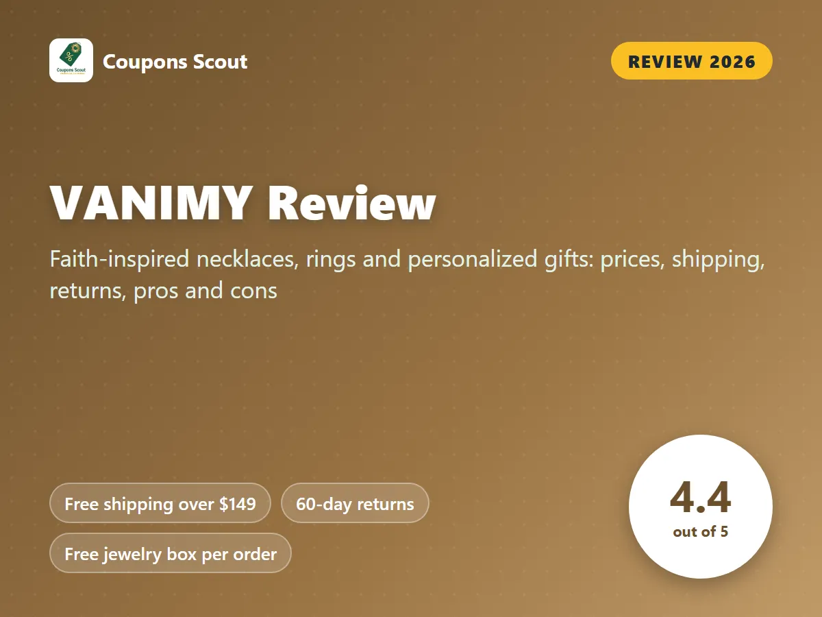 VANIMY review 2026 cover with score 4.4 out of 5 by Coupons Scout